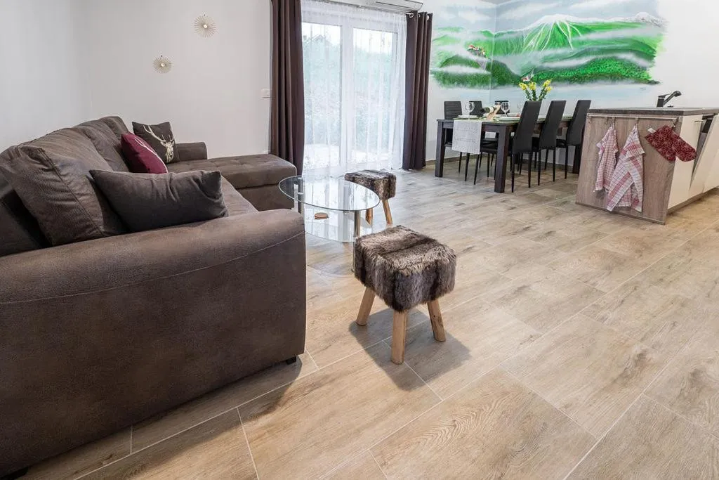 Dnevni prostor in jedilnica apartmaja s teraso